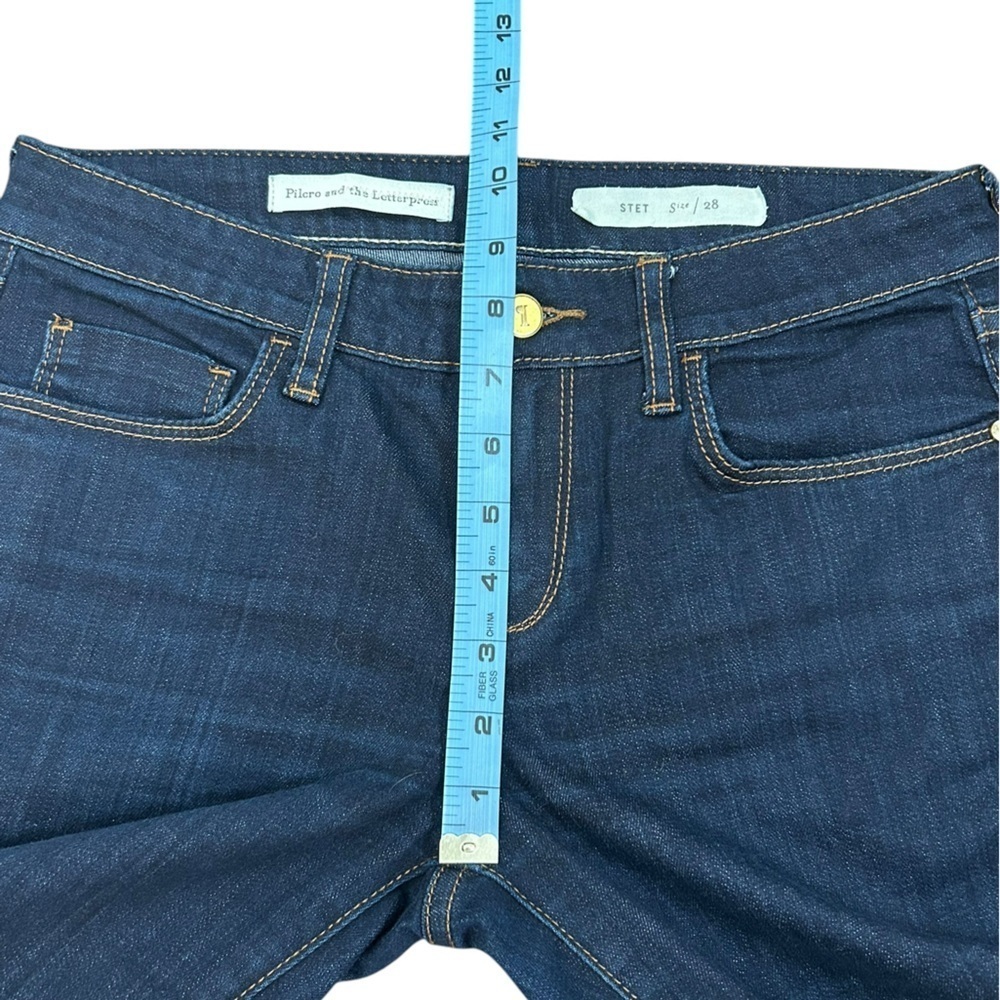 Pilcro And The Letterpress Anthropologie Dark Wash Stet Jeans Denim Womens Sz 28 - Picture 9 of 12